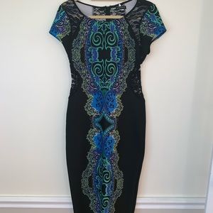 Black Patterned Venus Dress
